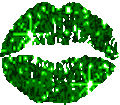 Lippen Glitter plaatjes Groene Lippen Zoen