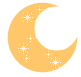 Maan Glitter plaatjes Halve Gele Maan Met Daarin Glinsterde Witte Sterren 