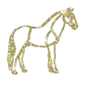 Paarden Glitter plaatjes Glitter Paard Goud