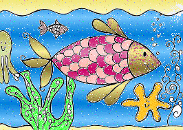 Vissen Glitter plaatjes Vis In De Oceaan