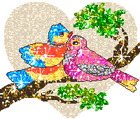 Vogels Glitter plaatjes 
