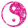 Glitter plaatjes Ying yang Ying Yang Roze