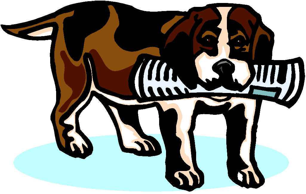 Honden plaatjes Honden krant brengen 
