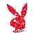 Dieren Konijnen Icon plaatjes Playboy Logo Rood Glitter