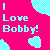 Icon plaatjes Naam icons Bobby I Love Bobby Roze Vierkant Met Blauwe Vlekken Icon