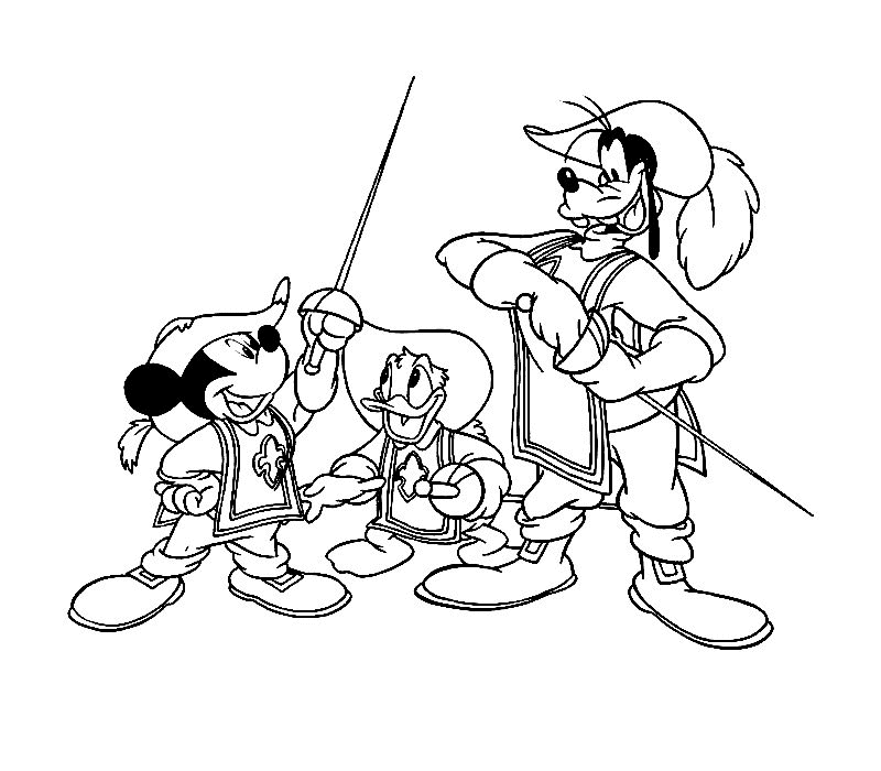 Kleurplaten Disney kleurplaten Drie musketiers 