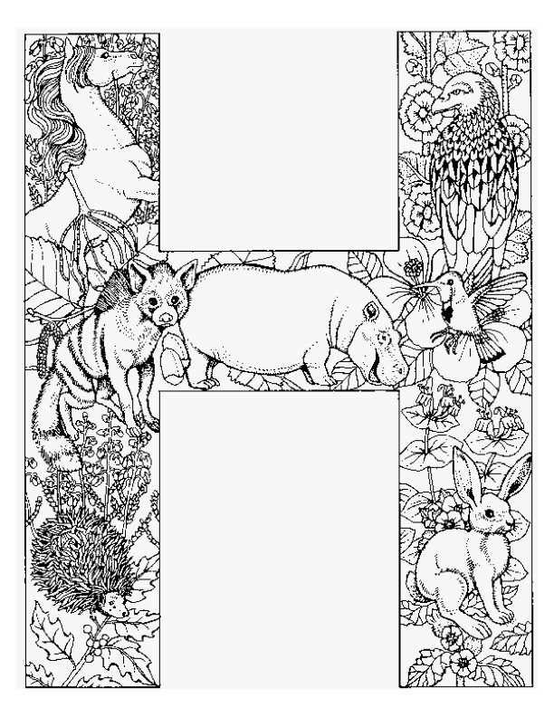 Kleurplaten alfabet dieren 