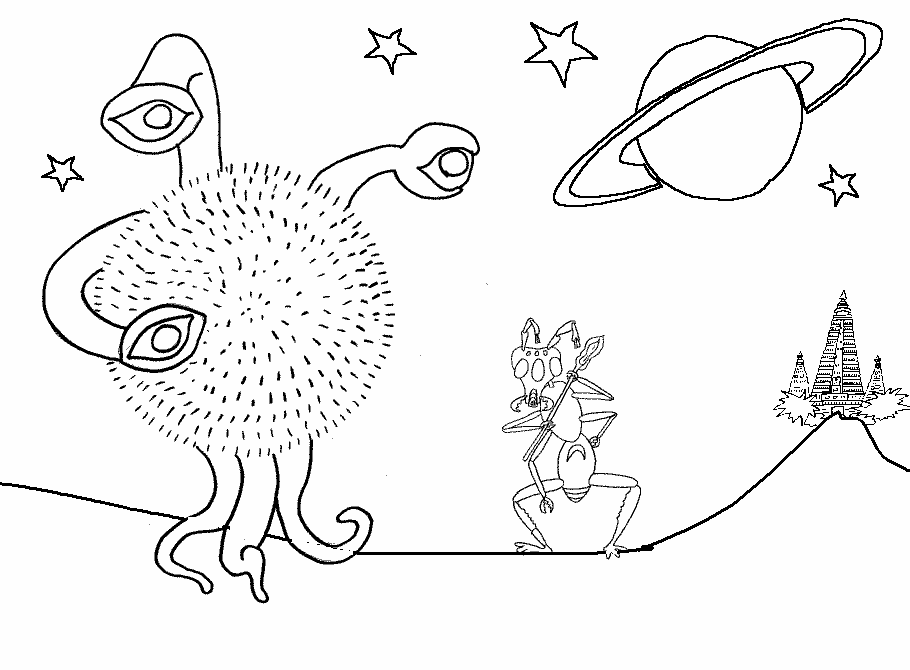 Aliens Kleurplaten 