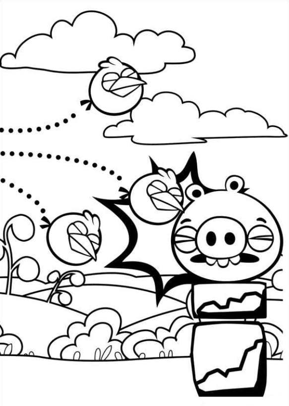 Kleurplaten angry birds 