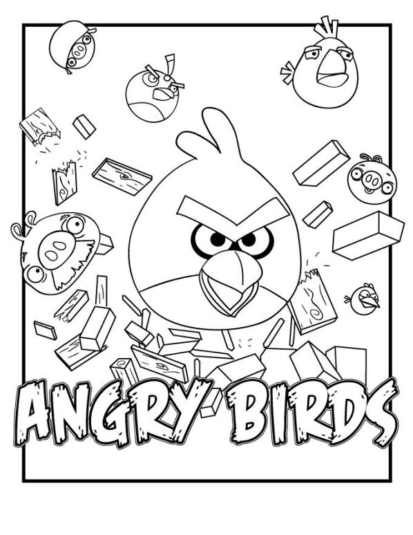 Kleurplaten angry birds 