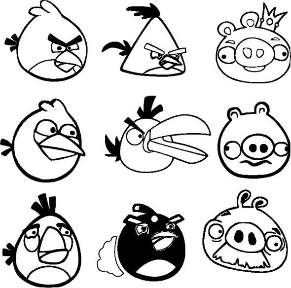 Kleurplaten angry birds 