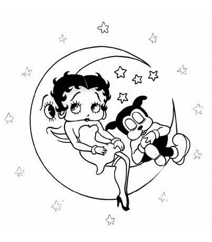 Betty boop Kleurplaten 