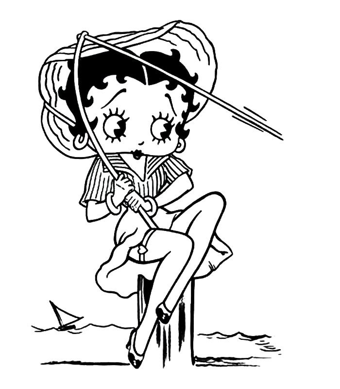 Betty boop Kleurplaten 