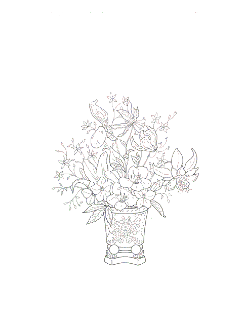 Kleurplaten Bloemen boeket 
