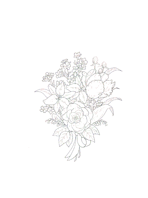 Kleurplaten Bloemen boeket 