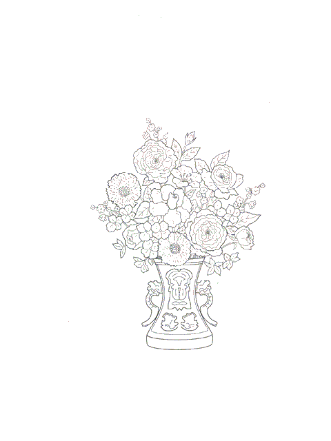 Kleurplaten Bloemen boeket 
