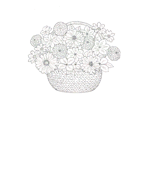 Kleurplaten Bloemen boeket 