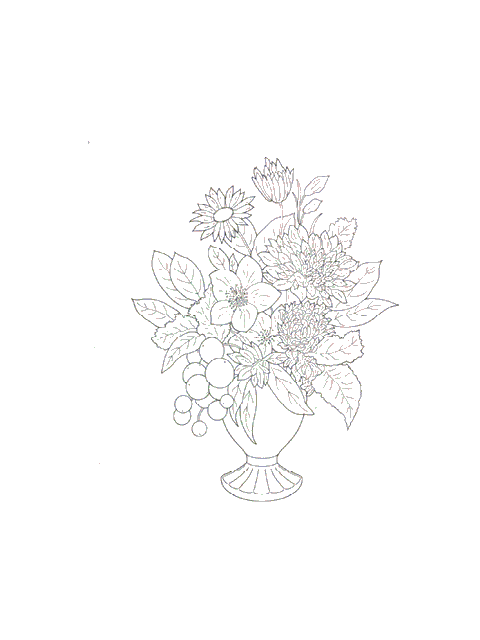 Kleurplaten Bloemen boeket 