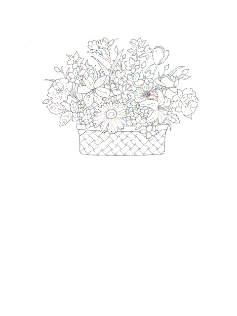 Kleurplaten Bloemen boeket 
