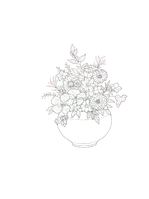 Kleurplaten Bloemen boeket 