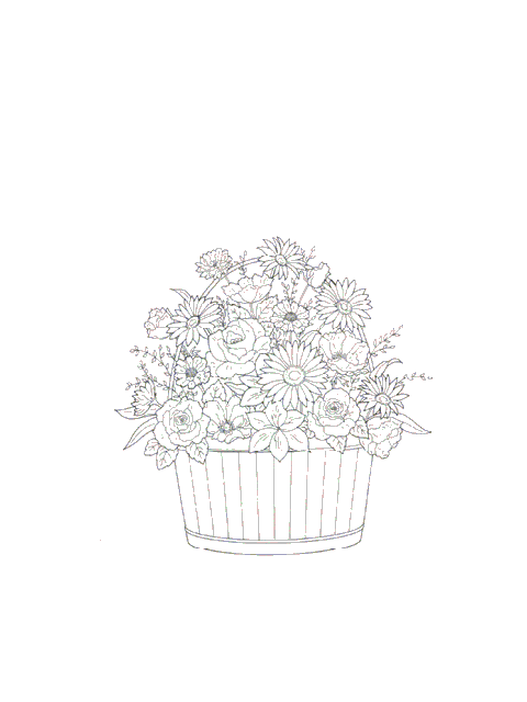Kleurplaten Bloemen boeket 