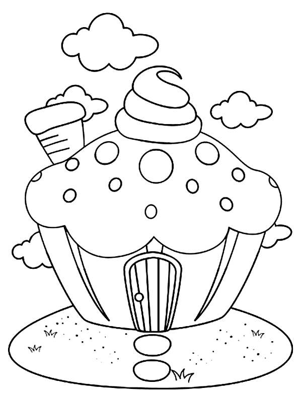 Kleurplaten Cupcakes 