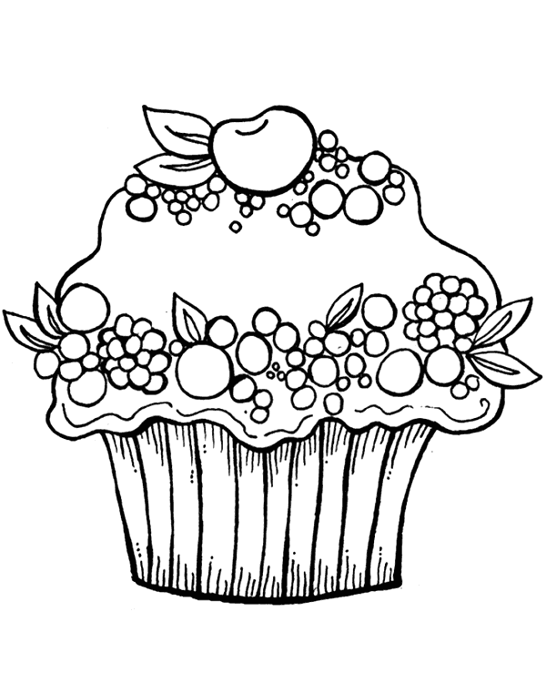 Kleurplaten Cupcakes 
