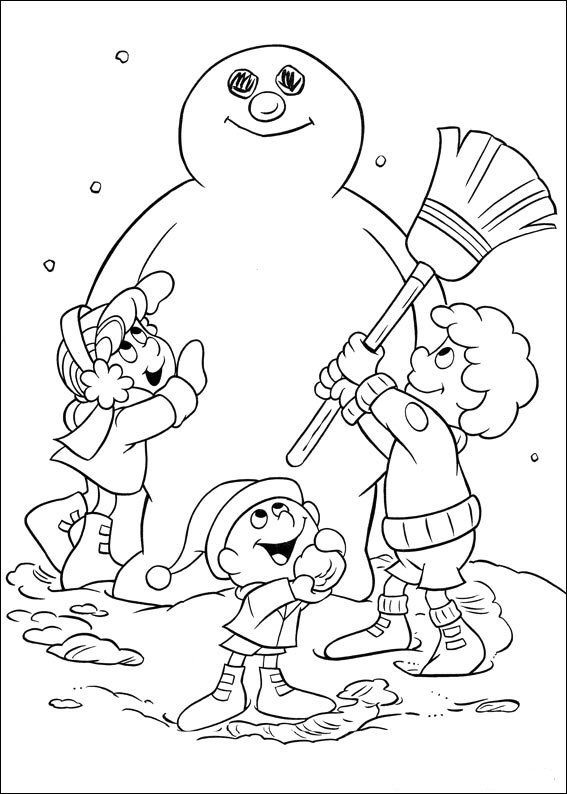Kleurplaten Frosty de sneeuwpop 