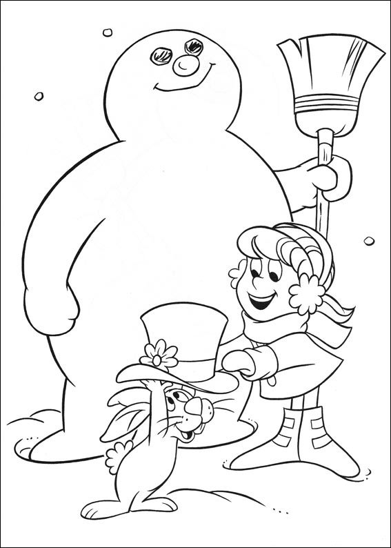 Kleurplaten Frosty de sneeuwpop 