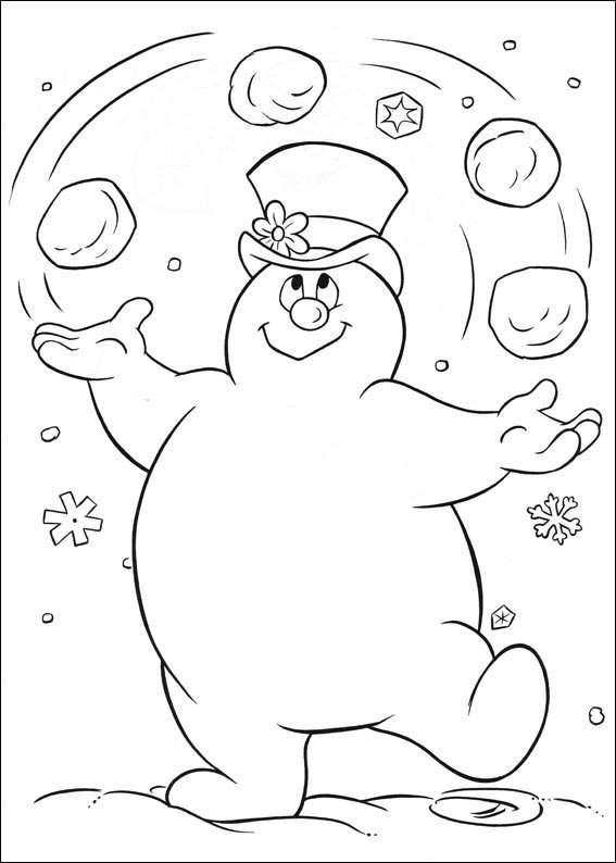 Kleurplaten Frosty de sneeuwpop 