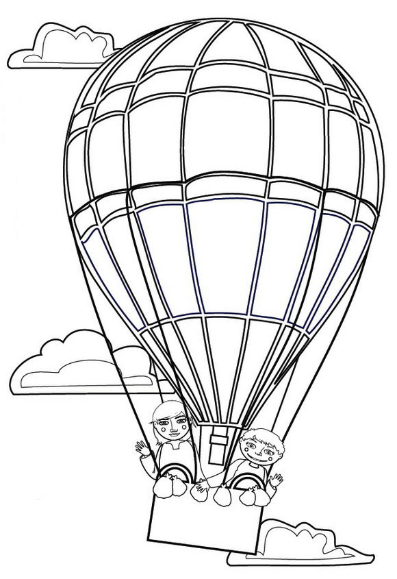 Kleurplaten Luchtballonnen 