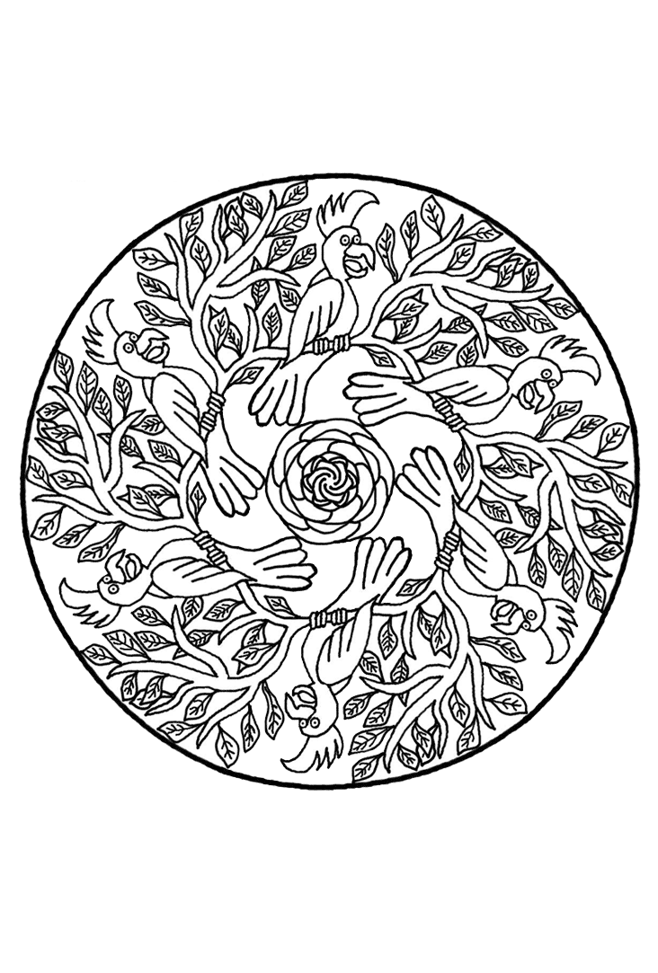 Kleurplaten Mandala dieren 