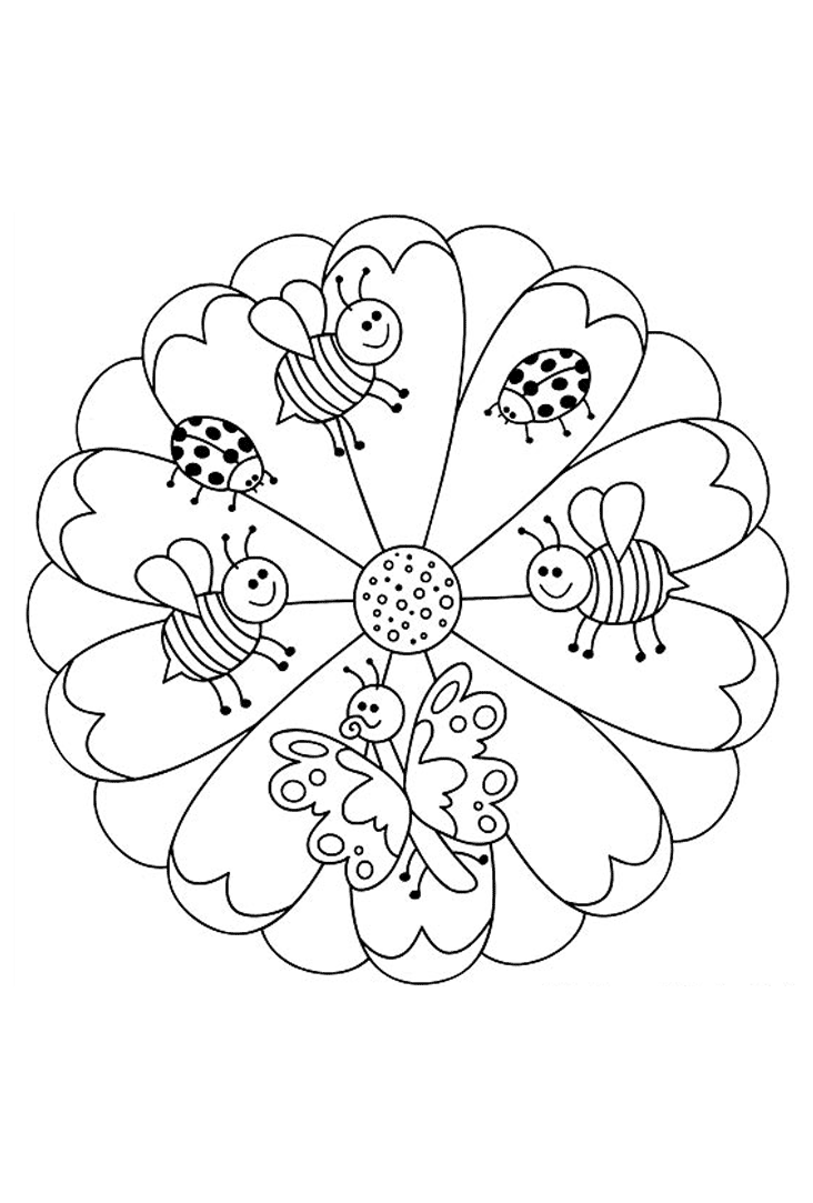 Kleurplaten Mandala dieren 