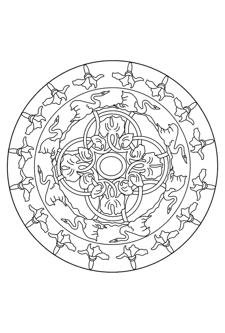 Kleurplaten Mandala dieren 