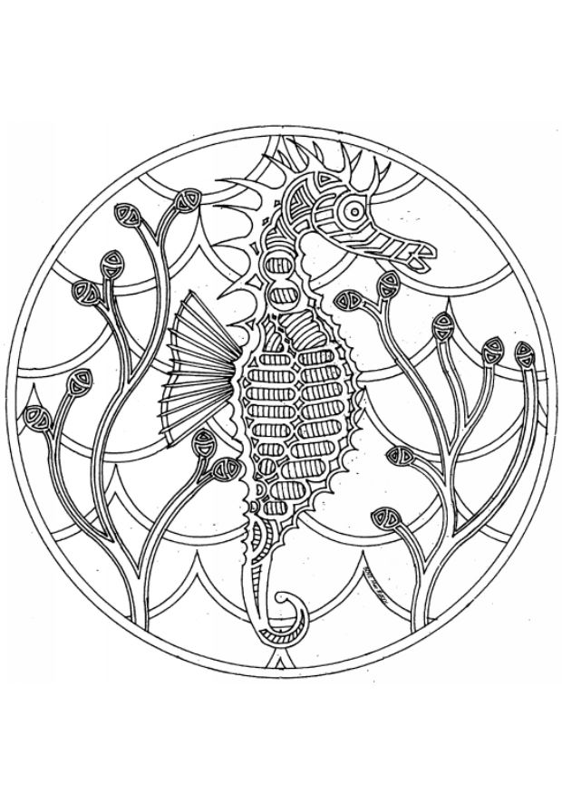 Kleurplaten Mandala dieren 