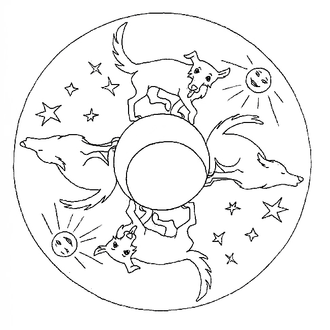 Kleurplaten Mandala dieren 
