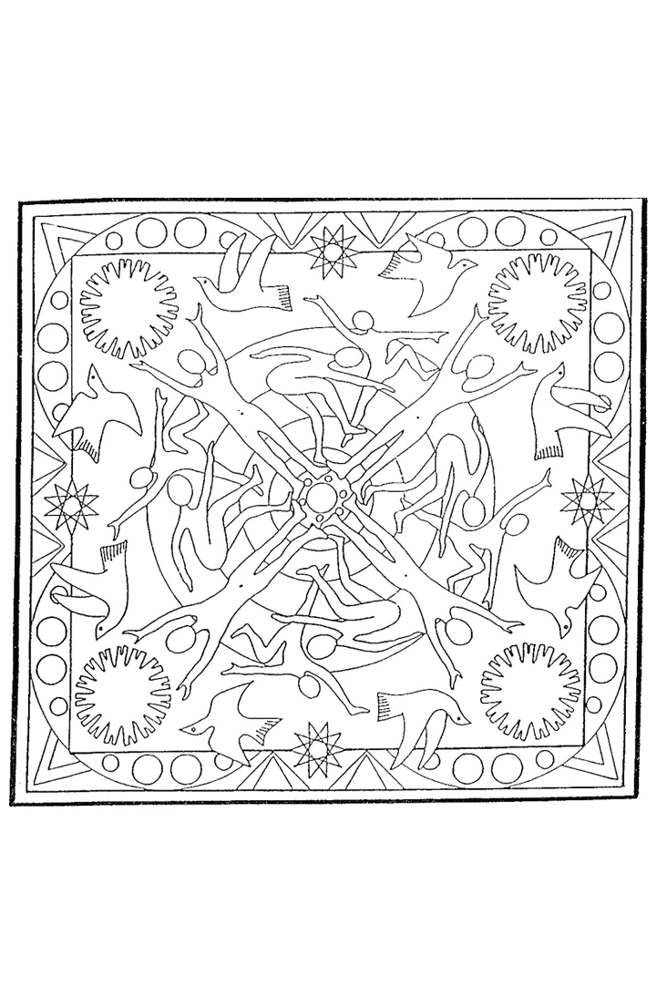 Kleurplaten Mandala dieren 