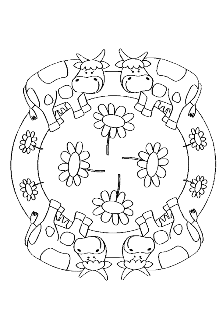 Kleurplaten Mandala dieren 