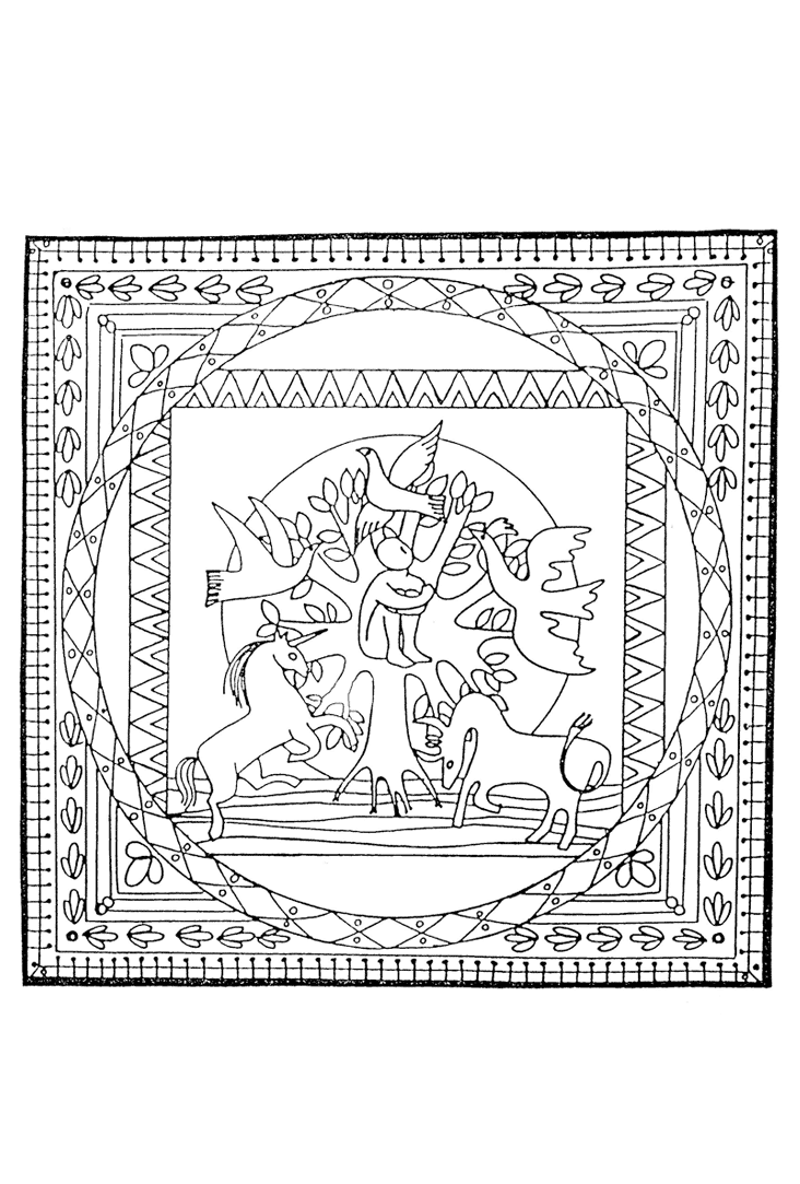 Kleurplaten Mandala dieren 