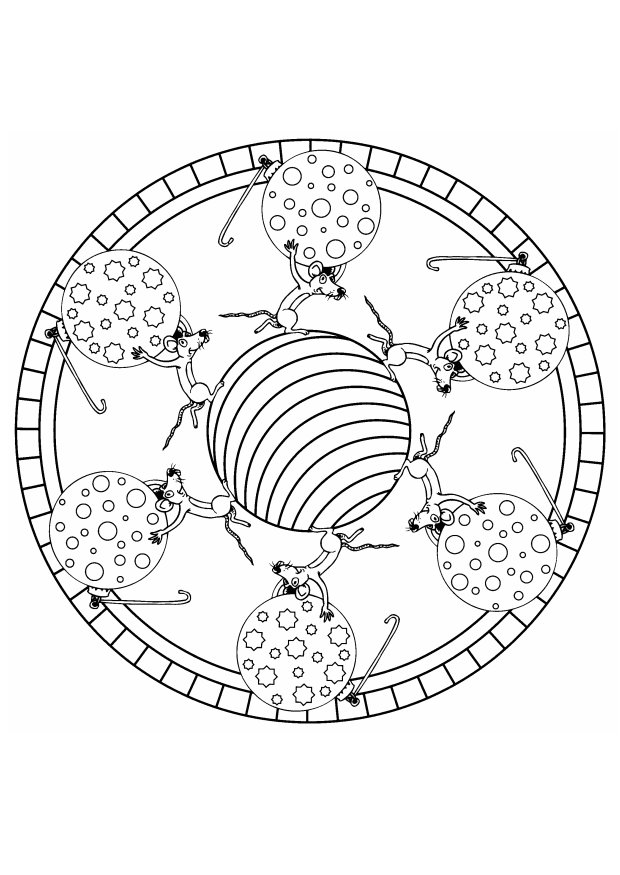 Kleurplaten Mandala dieren 