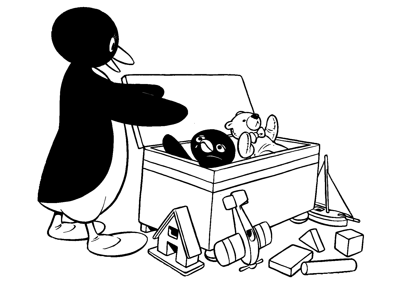Kleurplaten Pingu 
