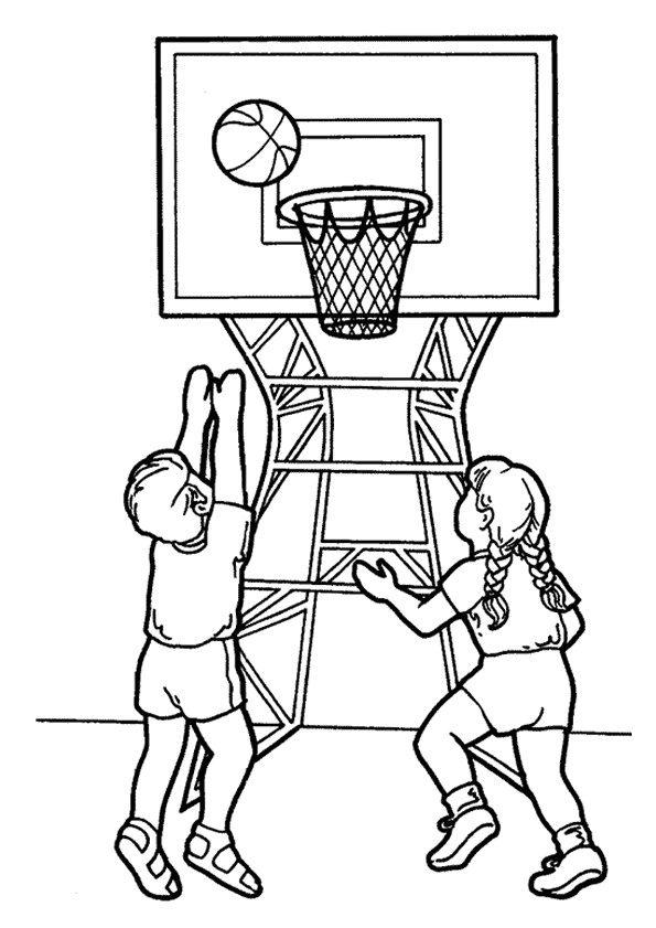 Basketbal Kleurplaat. Basketbal Kleurplaten Sport kleurplaten 