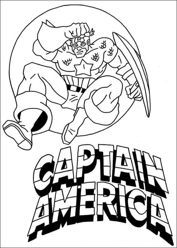 Kleurplaten Superhelden kleurplaten captain america 