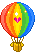 Ballonnen Mini plaatjes Luchtballon Regenboog Kleuren Hartje