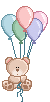 Beren Mini plaatjes Teddybeer Hangt Aan Balonnen