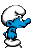Cartoons Mini plaatjes Lopende Smurf
