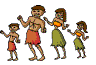 Mini plaatjes Dansen en zingen Dansende Familie