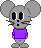 Dieren Mini plaatjes Muis Paars Shirtje Mini Klein
