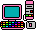 Electronica Mini plaatjes Computer Pc Regenboog Roze Mini