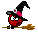 Halloween Mini plaatjes Heks Vliegt Op Bezem